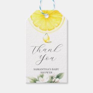 Lemon Themed Baby Shower Favour Tags Template