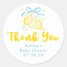 Lemon Themed Boy Baby Shower Thank You Favours