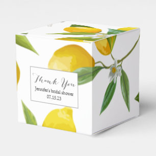 Lemon themed bridal shower favour  favor box