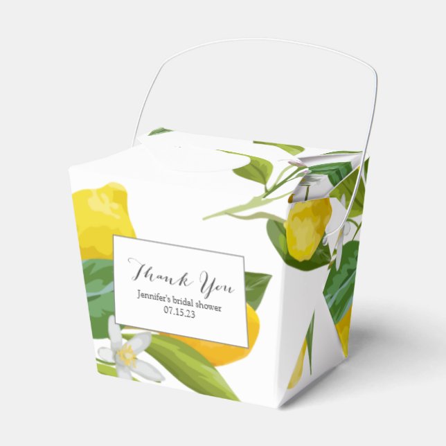 Lemon themed bridal shower favour  favour box (Front Side)