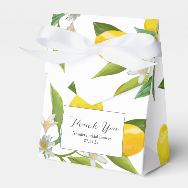 Lemon themed bridal shower favour  favour box (Front Side)