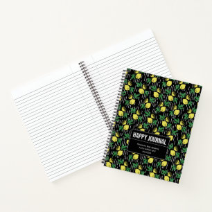 Lemon-Themed "Happy Journal" Fruits & Positivity Notebook