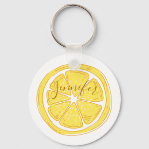 Lemon Themed Personalized Key Chain