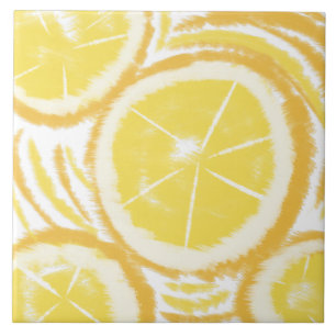 Lemon Tie Dye Abstract Tile