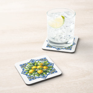 Lemon Tile Plastic Coaster Set