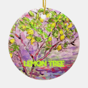 lemon tree art ceramic ornament