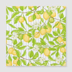 Lemon Tree Branch: Striped Seamless Pattern