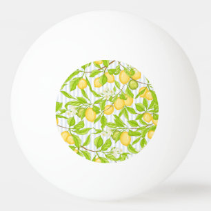 Lemon Tree Branch: Striped Seamless Pattern Ping Pong Ball