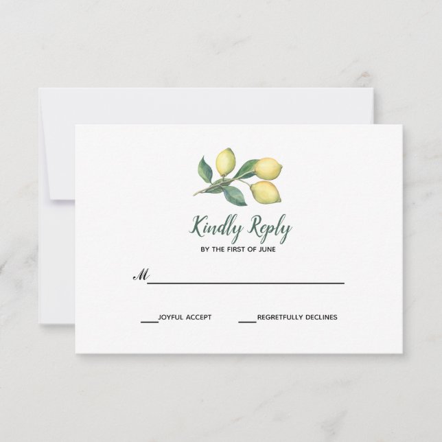 Lemon Tree Branch | Wedding RSVP (Front)