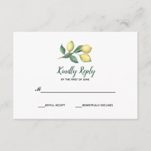Lemon Tree Branch   Wedding RSVP Card