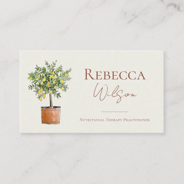 Lemon Tree Business Card Nutrional Therapist (Front)