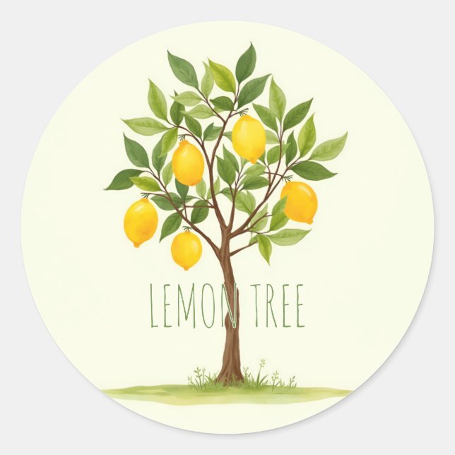 Lemon tree classic round sticker (Front)