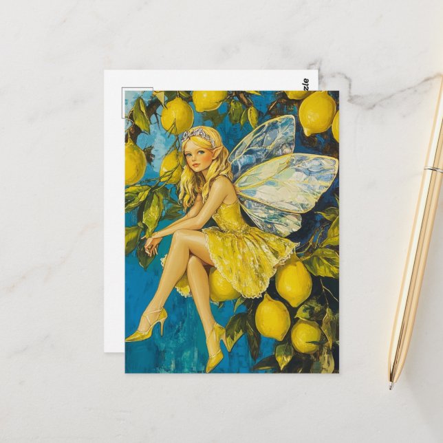 Lemon Tree Fairy Postcard (Front/Back In Situ)