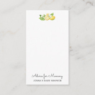 lemon tree fruit Baby Shower Advice Enclosure Card