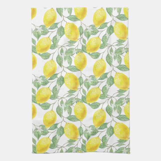 Lemon Tree Pattern Kitchen Towel (Vertical)