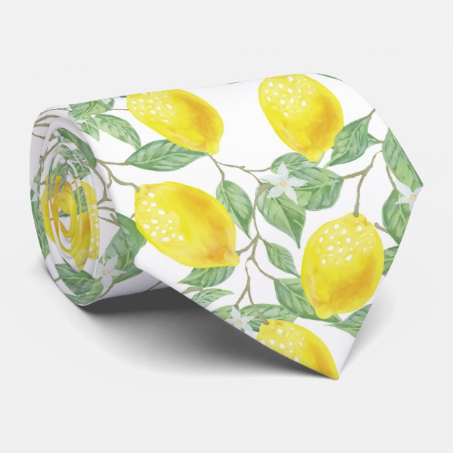 Lemon Tree Pattern Tie (Rolled)