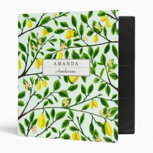 Lemon Tree Print Custom Binder