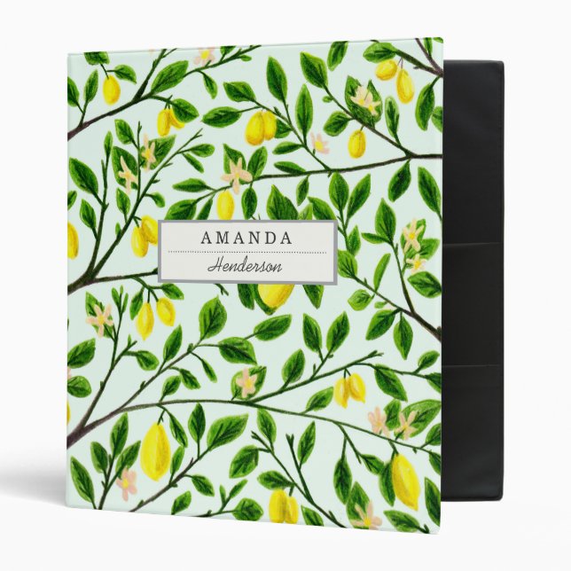 Lemon Tree Print Custom Binder (Front/Inside)