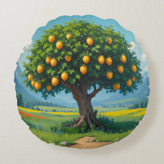 Lemon Tree Round Pillow
