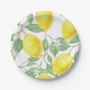 Lemon Tree Yellow and Green Country Paper Plate