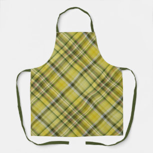 Lemon Tree Yellow and Green Plaid Apron