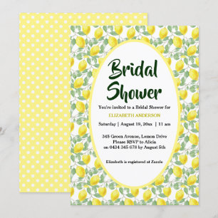 Lemon Tree Yellow Green Bridal Shower Invitation