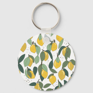 Lemon Tropical: Bright Vintage Seamless Keychain