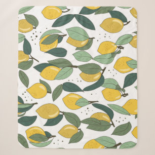 Lemon Tropical: Bright Vintage Seamless Sherpa Blanket