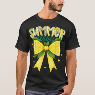 Lemon Tropical Fruits Coquette Bows Summer Vibes T-Shirt