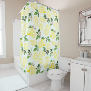 Lemon Tropical Summer Fruit Pattern on Mint 2
