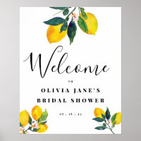 Lemon Tropical Welcome Bridal Shower