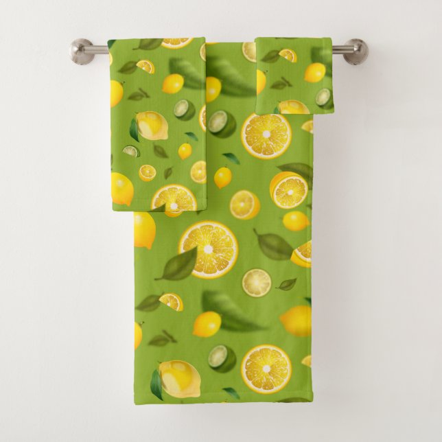 Lemon Variety 8 Bath Towel Set (Insitu)