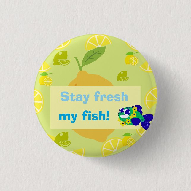 Lemon Vibes  1 Inch Round Button (Front)