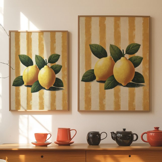 Lemon Wall Art Print Mediterranean Kitchen Decor (Creator Uploaded)