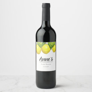 Lemon Watercolor Bridal | Bottle Labels