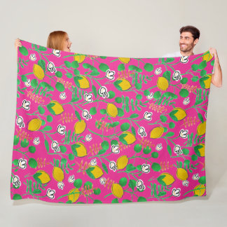 lemon watercolor fleece blanket