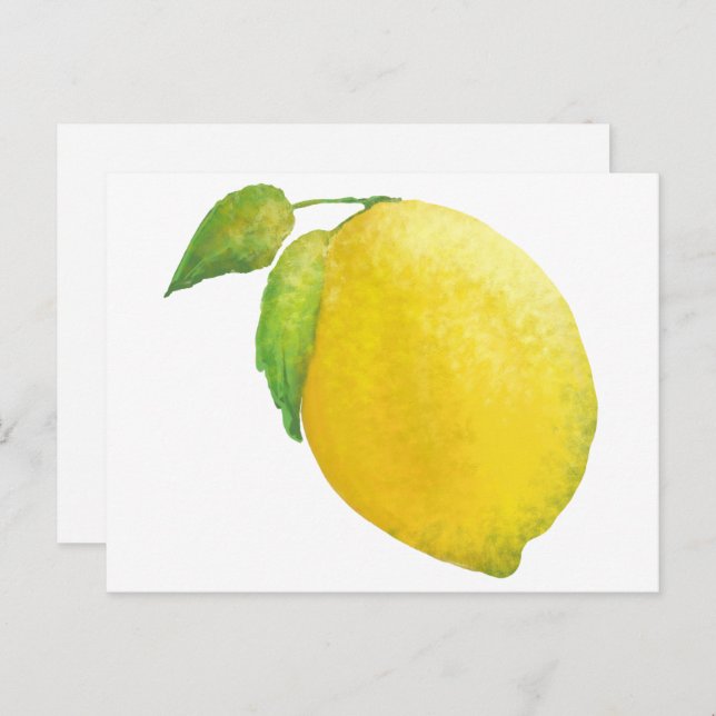 Lemon Watercolor Painting  Postcard (Front/Back)