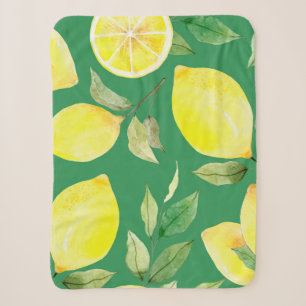 lemon,watercolor pattern,background,fruit,wallpape sherpa blanket