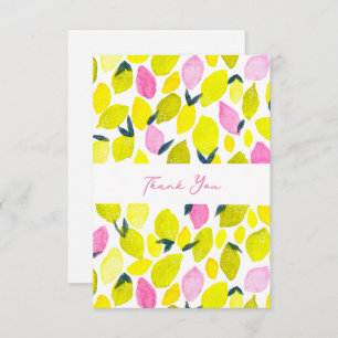 Lemon watercolor pattern card