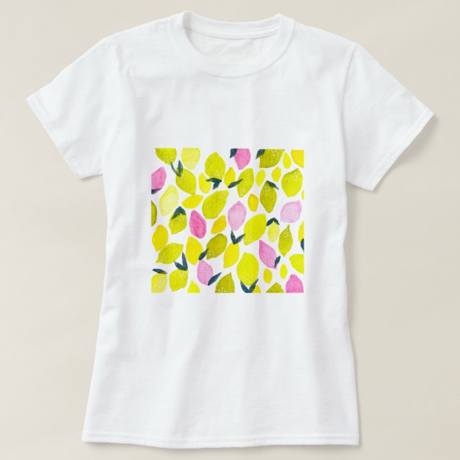 Lemon watercolor pattern T-Shirt (Design Front)