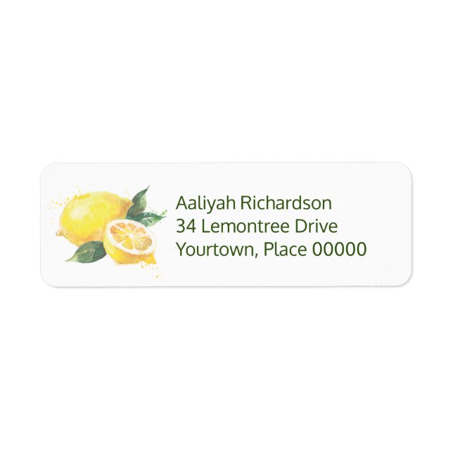 Lemon Watercolor Return Address (Front)