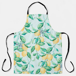 Lemon watercolor seamless pattern apron