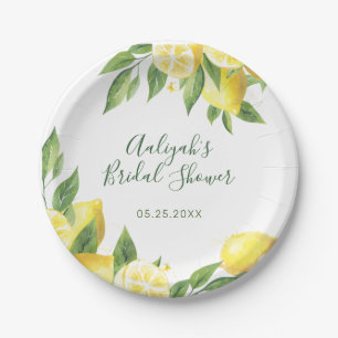 Lemon Watercolor Special Occasion Paper Plate