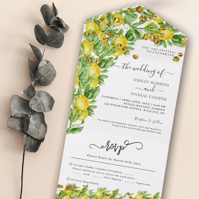 Lemon Wedding All In One Invitation (Creator Uploaded)