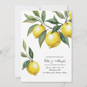 Lemon Wedding   Mediterranean Citrus Invitation
