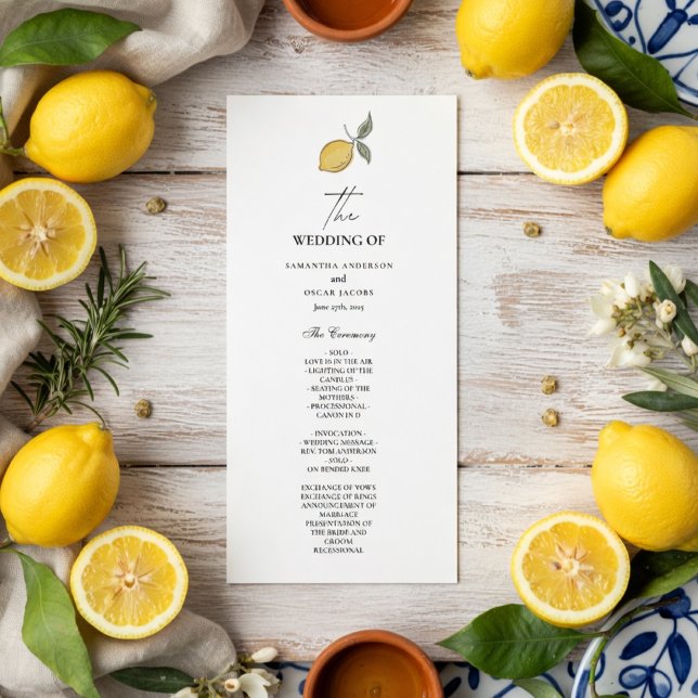 Lemon Wedding Program | Amalfi Coast Italian  (Creator Uploaded)