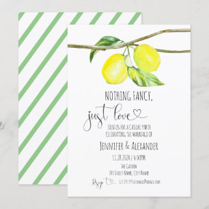 Lemon wedding reception invitation