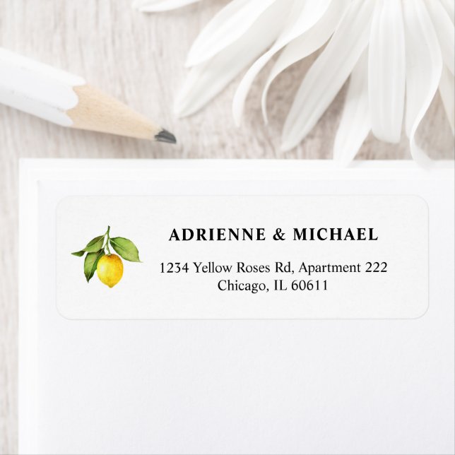 Lemon Wedding Return Address (Insitu)