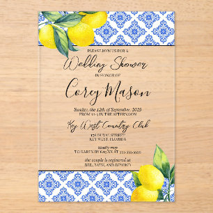 Lemon Wedding Shower Acrylic Invitations