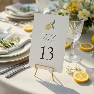 Lemon Wedding Table Number   Amalfi Coast Wedding 